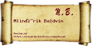 Mlinárik Baldvin névjegykártya